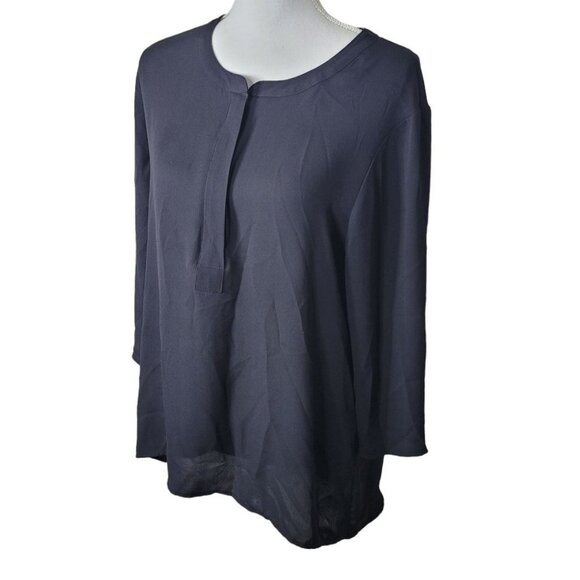 Express Blouse Black Zipper Front Womens Large Lightweight Legging Cut - Picture 4 of 8